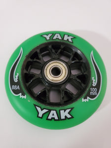 100mm 88a replacement inline skate or scooter wheels with bearings blak wheels green blak w