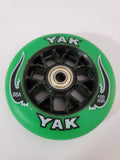 100mm 88a replacement inline skate or scooter wheels with bearings blak on blak  green