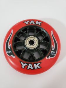 100mm 88a replacement inline skate or scooter wheels with bearings red black 