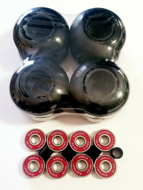 56mm skateboard wheels with reds bearings and spacers 90a soft tricks cruising