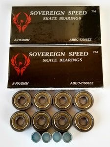16 pack abec 7 skate bearings with spacers 