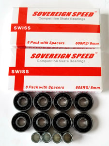 16 pack skate bearings with spacers 8mm 608rs