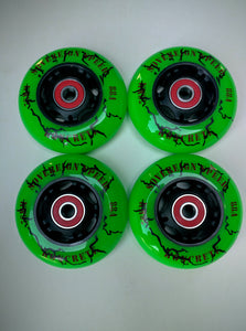 4-Pack 76mm OUTDOOR Inline Rollerblade Skate Wheels with Bearings , roller hockey fitness ripstik
