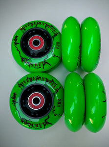 68mm outdoor inline skate wheels with bearings, rollerblade 8pk