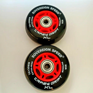 76mm x 30mm WIDE Caster Wheels for the Razor Crazy Cart (V7+), Crazy Cart DLX (V1+), Crazy Cart Shift (V1+), & Crazy Cart XL (V3+) (Set of 2) - FREE 1-3 Day US Shipping