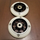 Black-White Metal Core 100mm Scooter Wheels Fits most Phoenix MGP Razor Lucky, With Bearings - FREE 1-3 Day US Amazon Shipping (1,2,4 pack pair available)