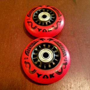 pair 76mm 92A outdoor inline skate wheels / ripstik rollerblade hockey