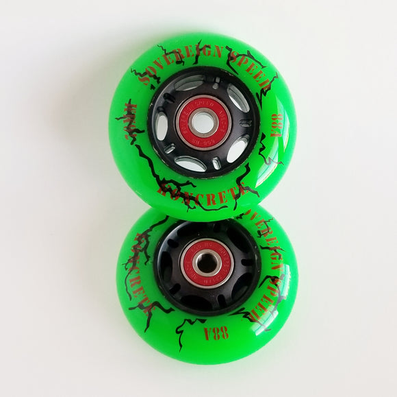 2x 80mm mini scooter/ripstik/inline wheels with bearings