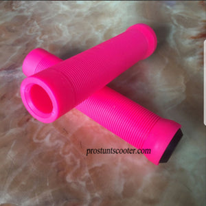 Pair Pink Soft Flangeless Handle Bar Grips, Pro Scooter/Bicycle