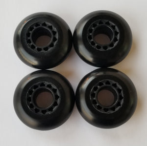 4 72mm inline skate wheels, black 82a