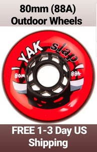 80mm 88A OUTDOOR Inline Skate Wheels, rollerblade/hockey/aggressive 78mm-80mm replacement