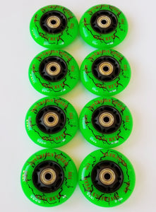 8x HI LO 72mm/76mm/80mm OUTDOOR Inline Skate Wheels with Bearings - Hockey Rollerblade