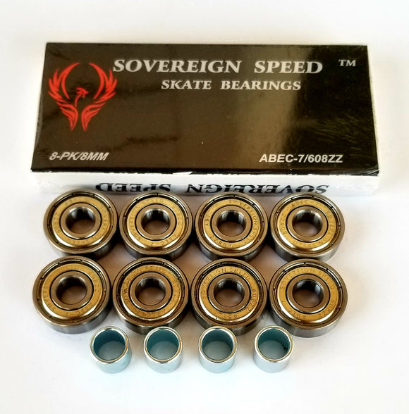 8 Pack abec-7 skate bearings with spacers , skateboard/inline/roller/scooter