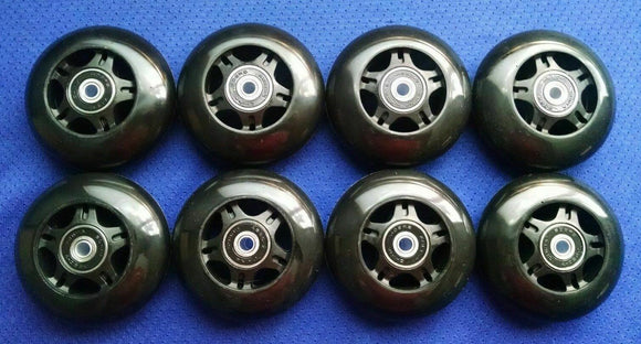 64mm 85a outdoor youth kids inline skate wheels with bearings rollerbldae hockey fitness 4 pack