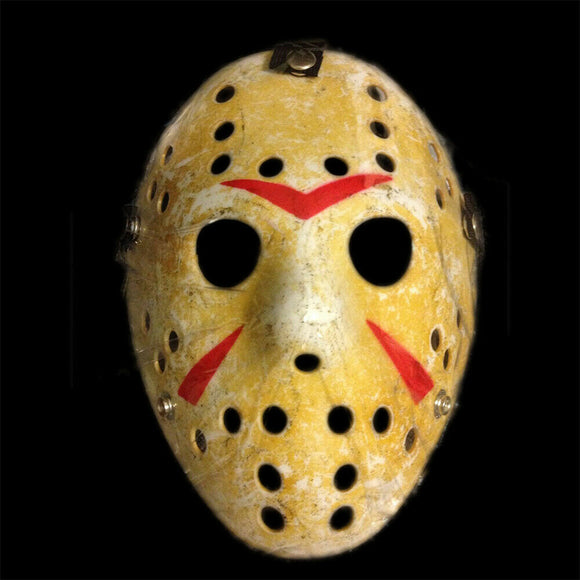 Jason voorhees friday the 13th halloween mask, horror scary yellow dirty 