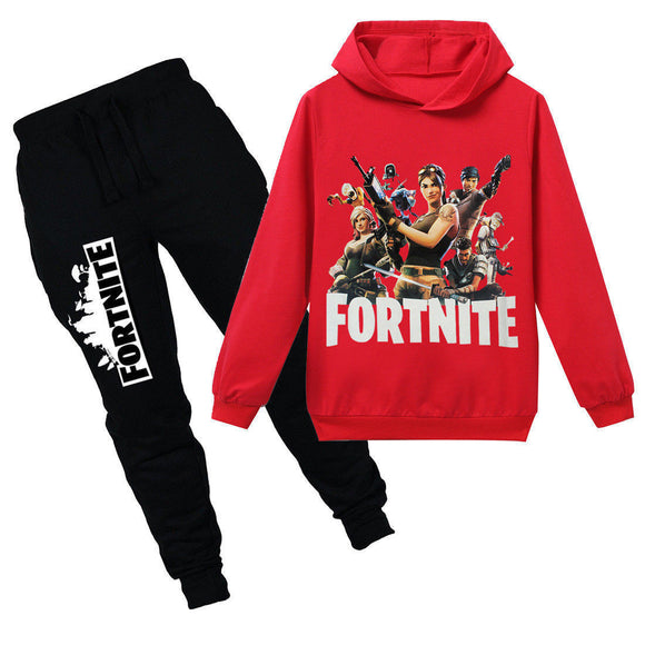 red fortnite hoodie and black pants, save the world   boys 