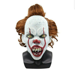 Stephen Kings IT 2 Scary Clown Mask latex with red hair 