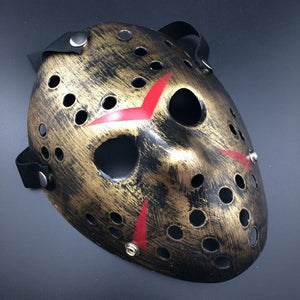GOLD Jason Voorhees Friday the 13th Halloween Hockey Mask adult teen kids