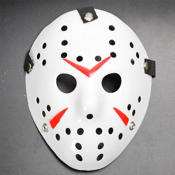 WHITE Friday The 13th Hockey Mask Jason Voorhees Costume Horror Movie Halloween - FREE 1-3 Day US Shipping