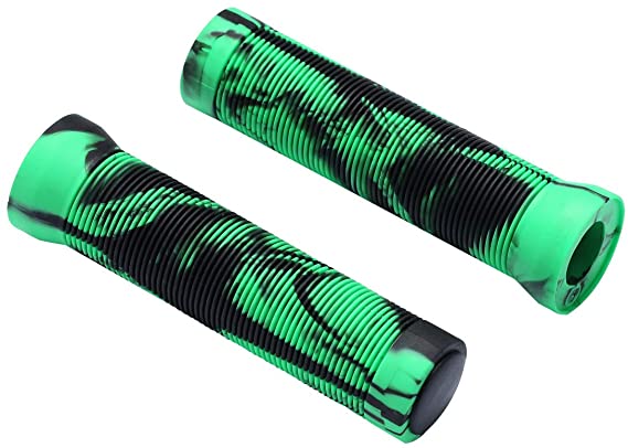 Pair Mixed Soft Flangeless Scooter Bike BM handlebar grips with end caps comfortable non slip