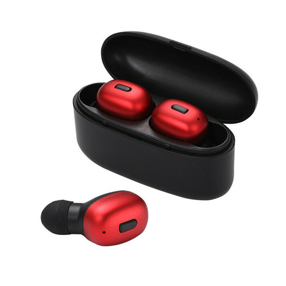 Mini bluetooth 5.0 Earbuds Twins Wireless Headset sport Stereo In-ear Headphones RED and BLACK